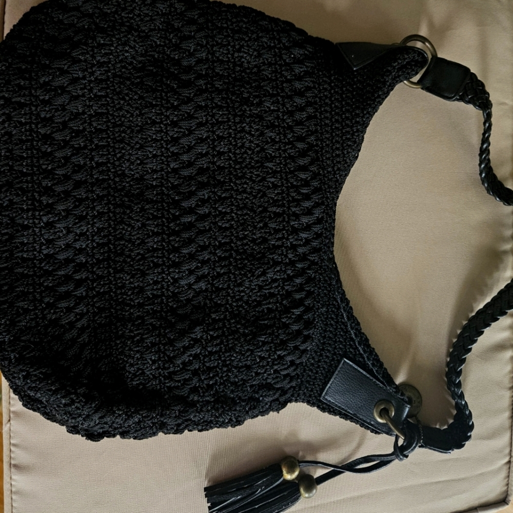 The Sak Black Knit Hobo Bag